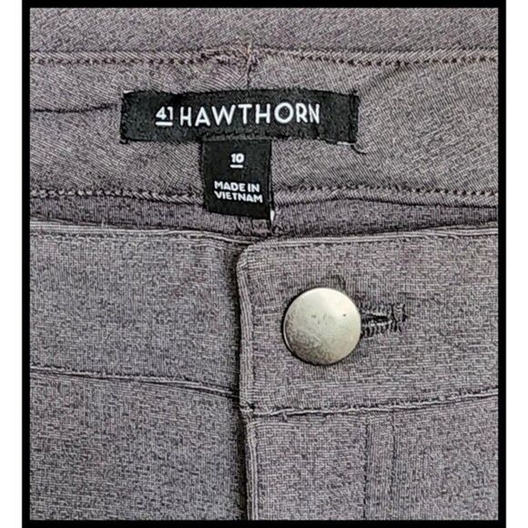 NWT 41 Hawthorn Straight Fixed Waist Canopy Ponte Pants Grey Gray 10 NEW - Picture 5 of 9
